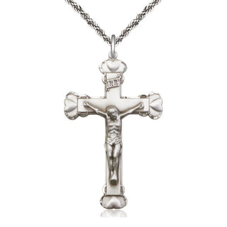 Sterling Silver Crucifix Medal Religious Jewelry