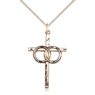 14kt Gold Filled Wedding Rings Cross Medal Catholic Jewelry