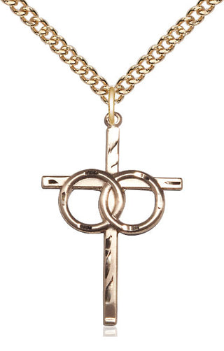 14kt Gold Filled Wedding Rings Cross Medal Catholic Jewelry