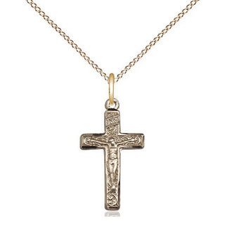 14kt Gold Crucifix Medal
