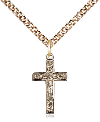 14kt Gold Crucifix Medal