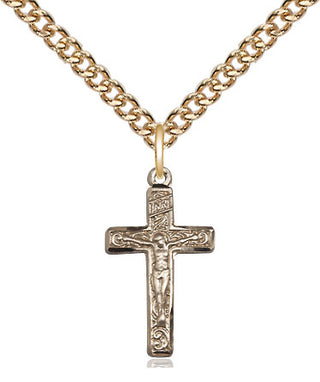14kt Gold Crucifix Medal
