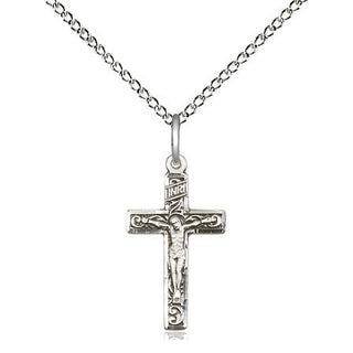 Sterling Silver Crucifix Medal Religious Jewelry
