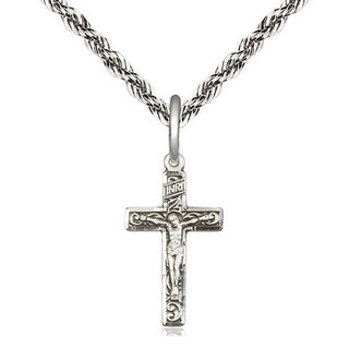 Sterling Silver Crucifix Medal Religious Jewelry