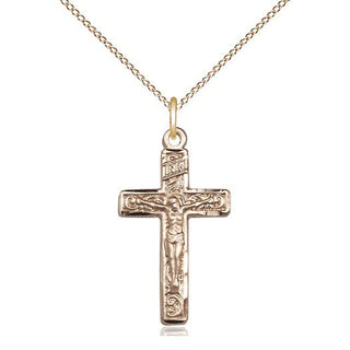 14kt Gold Filled Crucifix Medal Catholic Jewelry