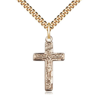 14kt Gold Filled Crucifix Medal Catholic Jewelry