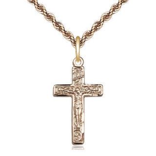 14kt Gold Filled Crucifix Medal Catholic Jewelry