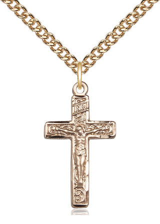 14kt Gold Crucifix Medal