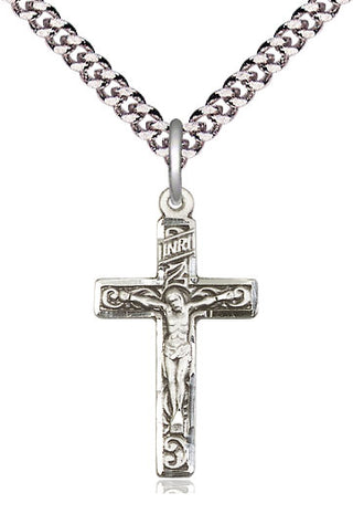 Sterling Silver Crucifix Medal Catholic Jewelry