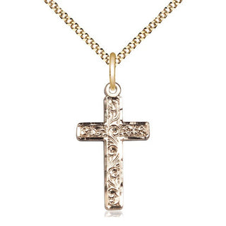 14kt Gold Filled Cross Medal Catholic Jewelry