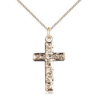 14kt Gold Filled Cross Medal Catholic Jewelry