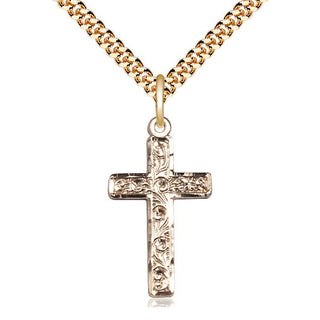 14kt Gold Filled Cross Medal Catholic Jewelry