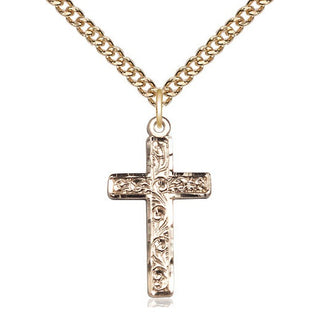 14kt Gold Filled Cross Medal Catholic Jewelry
