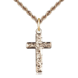 14kt Gold Filled Cross Medal Catholic Jewelry
