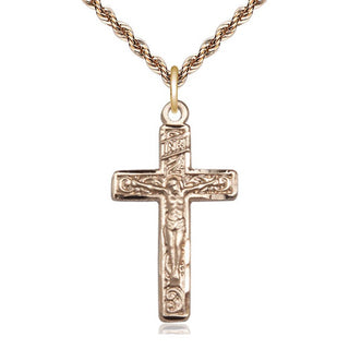 14kt Gold Filled Crucifix Medal Catholic Jewelry