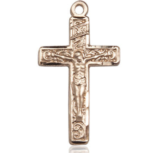 14kt Gold Crucifix Medal