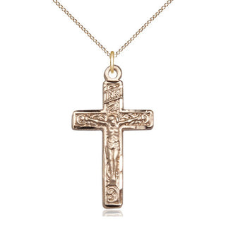 14kt Gold Crucifix Medal