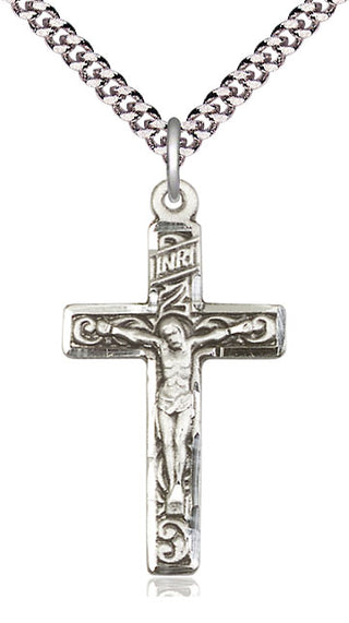 Sterling Silver Crucifix Medal Catholic Jewelry