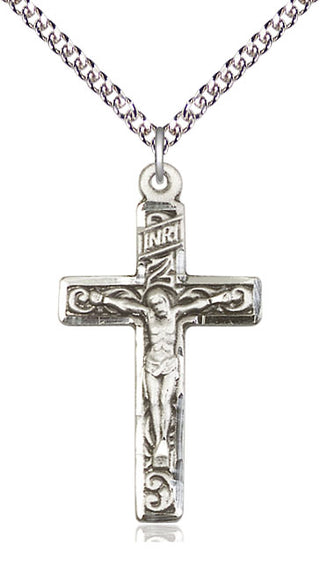 Sterling Silver Crucifix Medal Catholic Jewelry