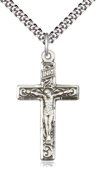 Sterling Silver Crucifix Medal Catholic Jewelry
