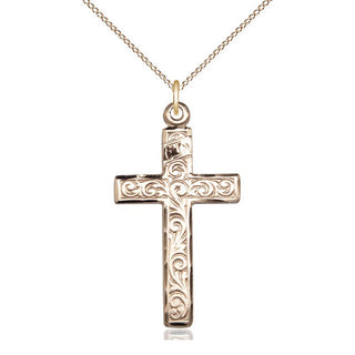 14kt Gold Filled Cross Medal Catholic Jewelry