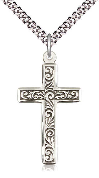 Sterling Silver Cross Medal Catholic Jewelry