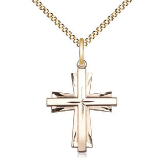 14kt Gold Filled Cross Medal Catholic Jewelry