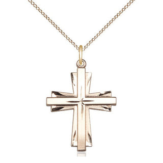 14kt Gold Filled Cross Medal Catholic Jewelry