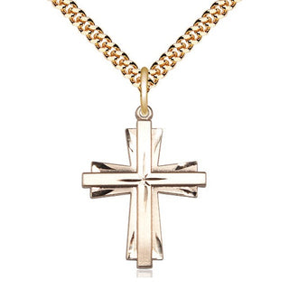 14kt Gold Filled Cross Medal Catholic Jewelry