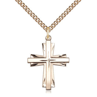 14kt Gold Filled Cross Medal Catholic Jewelry