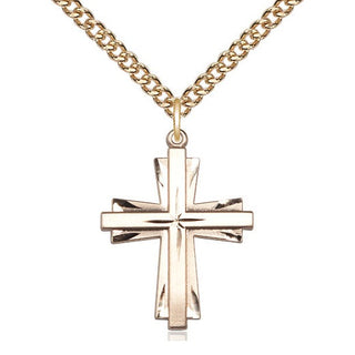 14kt Gold Filled Cross Medal Catholic Jewelry