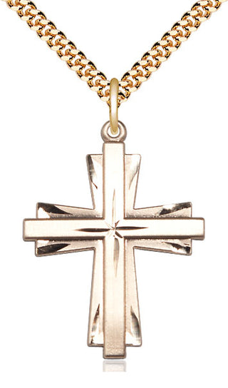 14kt Gold Filled Cross Medal Catholic Jewelry