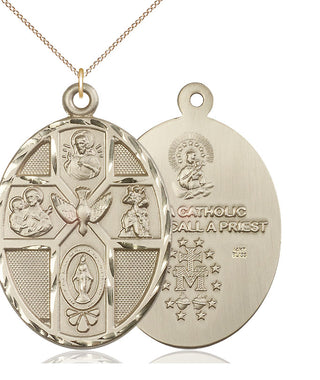 14kt Gold 5-Way Holy Spirit Medal