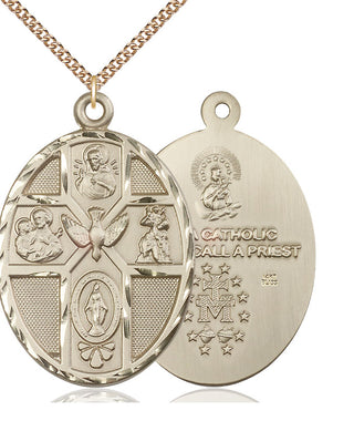 14kt Gold 5-Way Holy Spirit Medal