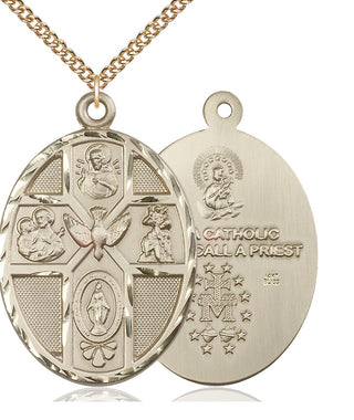 14kt Gold 5-Way Holy Spirit Medal