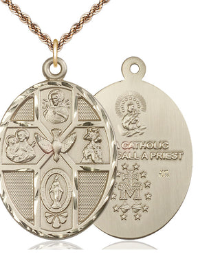 14kt Gold 5-Way Holy Spirit Medal