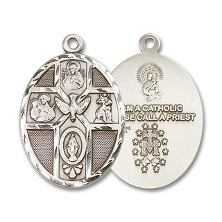 Sterling Silver 5-Way Holy Spirit Medal