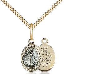 Gold Plate Sterling Silver Miraculous Medal Religious and Catholic Jewelry