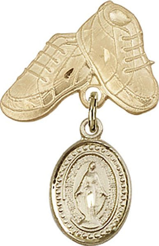 14kt Gold Filled Baby Boots Miraculous Baby Badge
