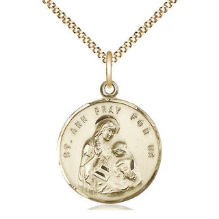 14kt Gold Filled Saint Ann Medal Catholic Jewelry
