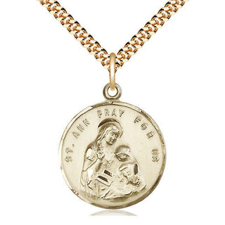 14kt Gold Filled Saint Ann Medal Catholic Jewelry