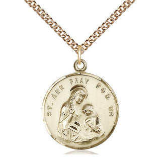 14kt Gold Filled Saint Ann Medal Catholic Jewelry