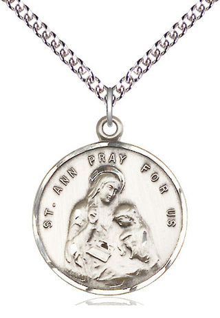 Sterling Silver Saint Ann Medal Catholic Jewelry