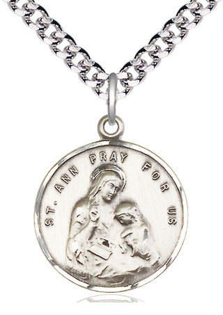 Sterling Silver Saint Ann Medal Catholic Jewelry