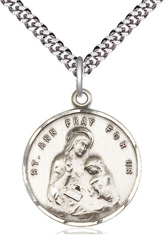 Sterling Silver Saint Ann Medal Catholic Jewelry