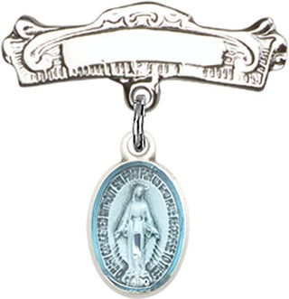 Sterling Silver Badge Pin Miraculous Baby Badge