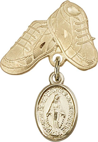 14kt Gold Filled Baby Boots Miraculous Baby Badge
