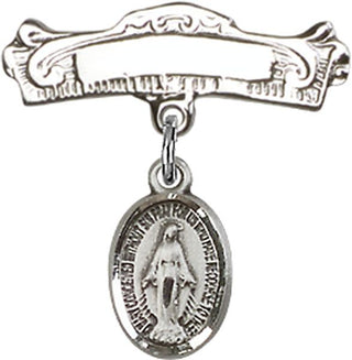 Sterling Silver Badge Pin Miraculous Baby Badge