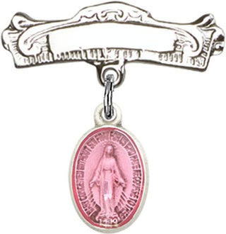 Sterling Silver Badge Pin Miraculous Baby Badge