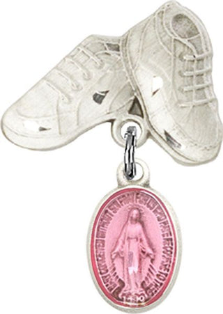 Sterling Silver Baby Boots Miraculous Baby Badge